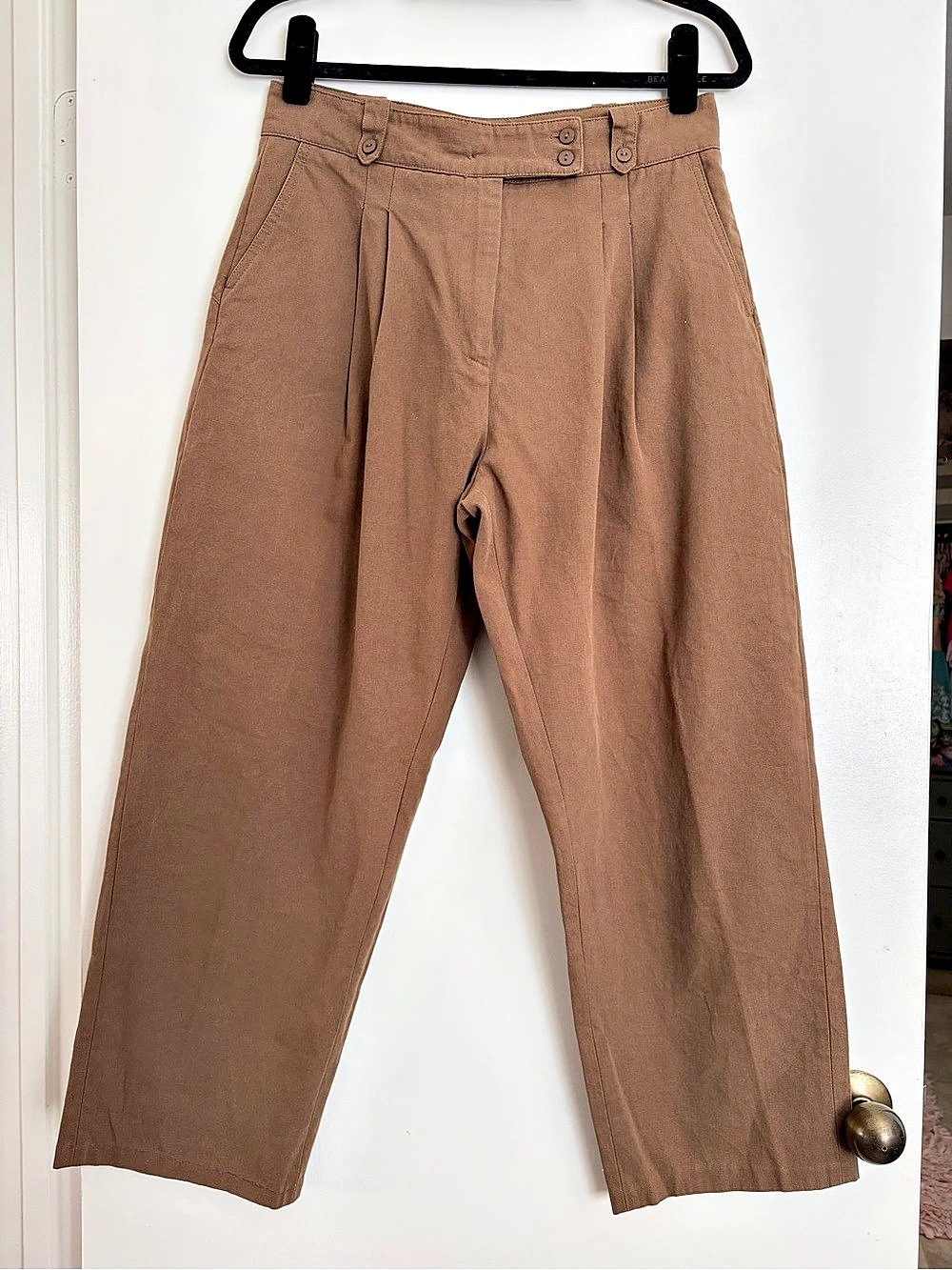 MOD REF Cotton Wide Leg Pants in Brown Size Large